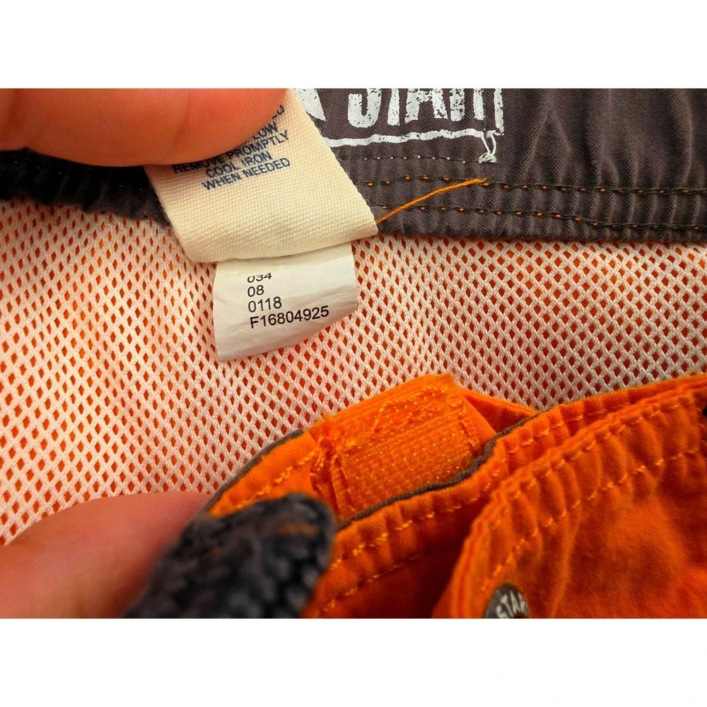 Converse One Star Mens Orange Board Shorts Swim Trunks Graphic XL